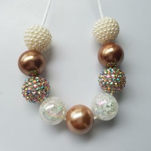 Adjustable Bubblegum Necklace on Nylon Cording